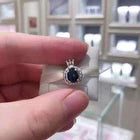New AuthenticPANDORA925Blue Sparkling Crown necklace (with gift box) 45CM