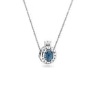 New AuthenticPANDORA925Blue Sparkling Crown necklace (with gift box) 45CM